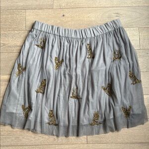 Moulinette Soeurs Silver Embellished Mini Skirt
